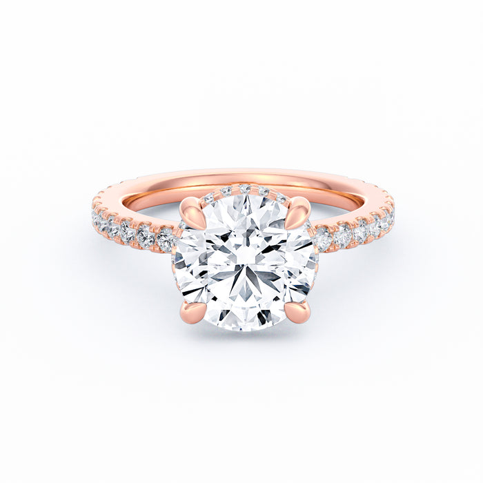 Avery | 3ct Round Cut Pavé Band Engagement Ring