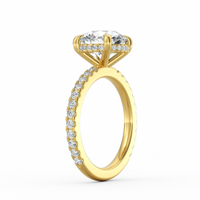 Avery | 3ct Round Cut Pavé Band Engagement Ring