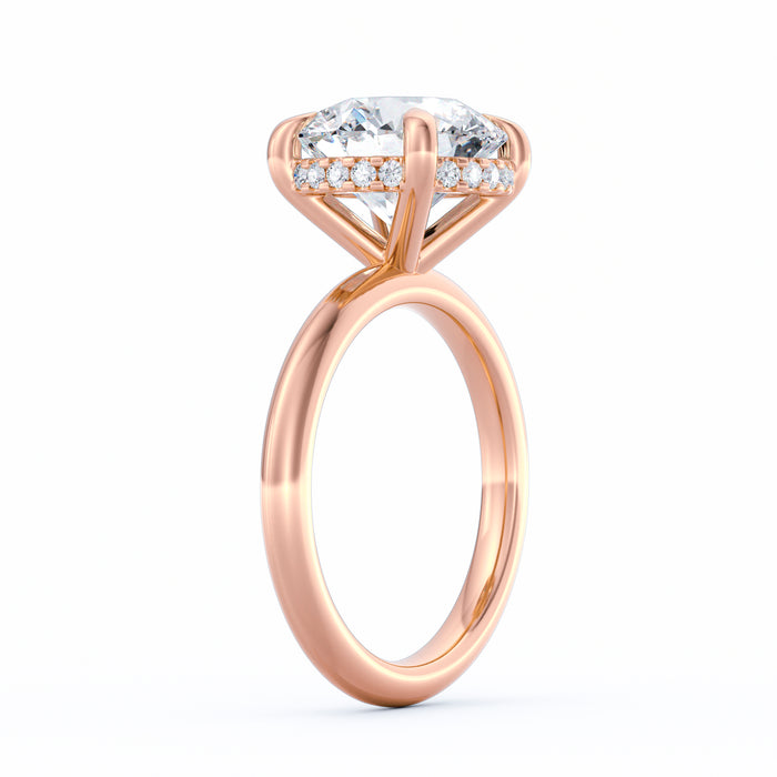 Sienna | 4ct Round Cut Hidden Halo Engagement Ring