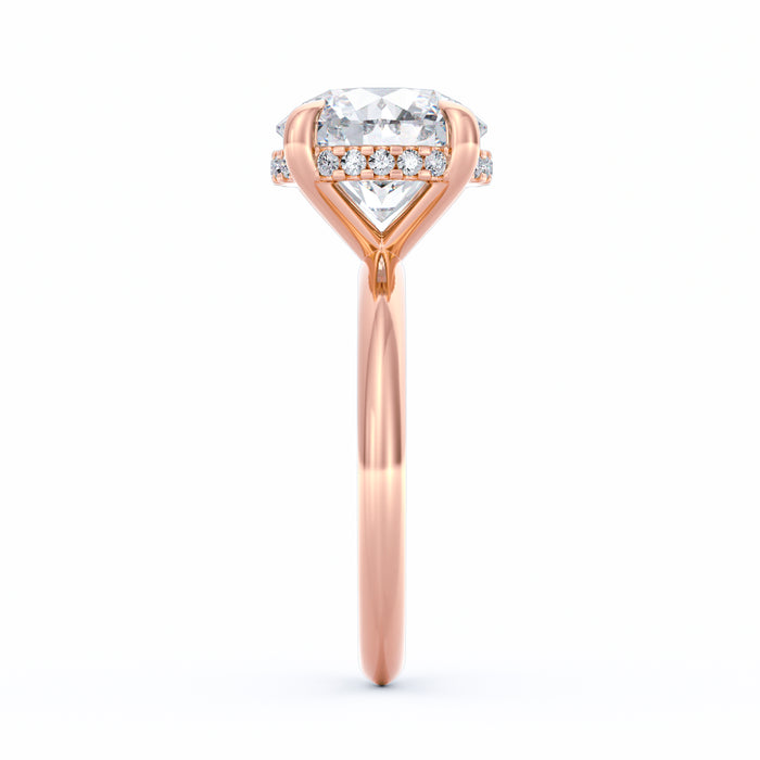 Sienna | 4ct Round Cut Hidden Halo Engagement Ring