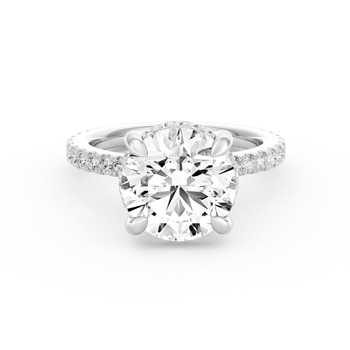 Avery | 4ct Round Cut Pavé Band Engagement Ring