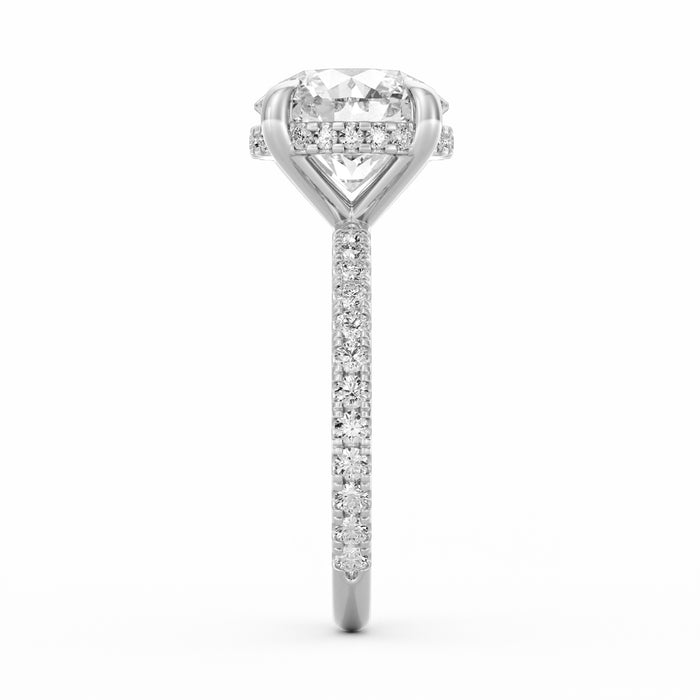 Avery | 4ct Round Cut Pavé Band Engagement Ring