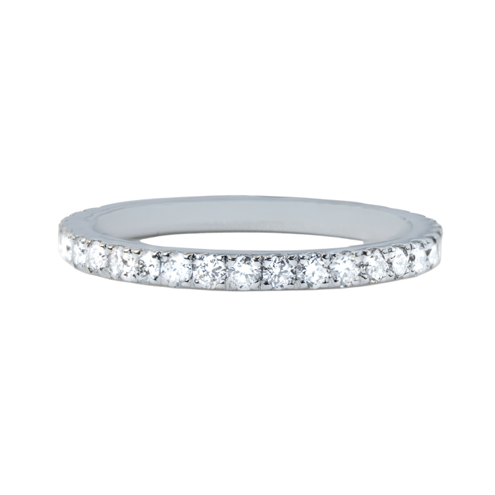 Lab Grown Diamond Pavé Eternity Band Ring 14K White Gold 0.617ct TCW