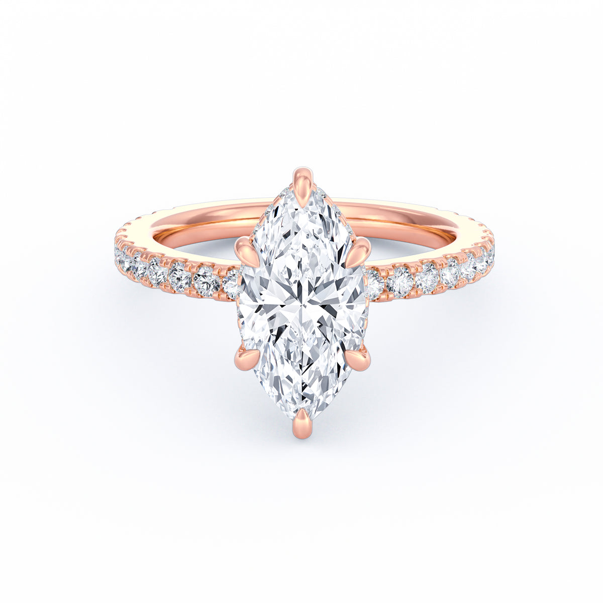 Avery | 3ct Marquise Cut Pavé Band Engagement Ring
