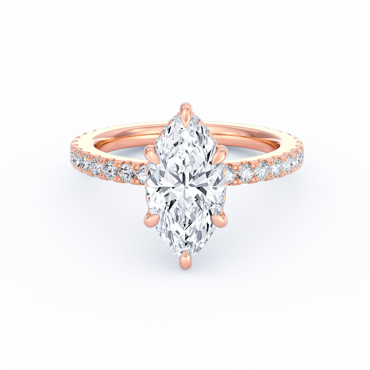 Avery | 3ct Marquise Cut Pavé Band Engagement Ring