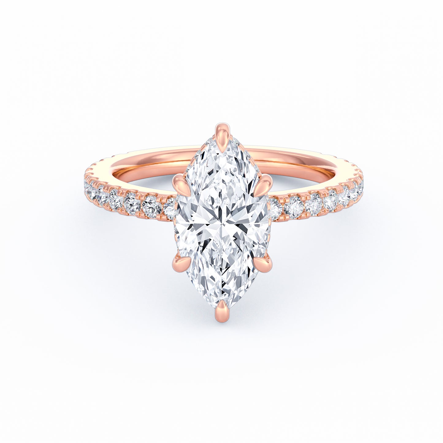 Avery | 3ct Marquise Cut Pavé Band Engagement Ring