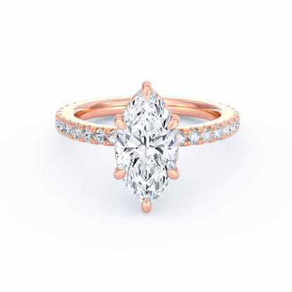 Avery | 3ct Marquise Cut Pavé Band Engagement Ring