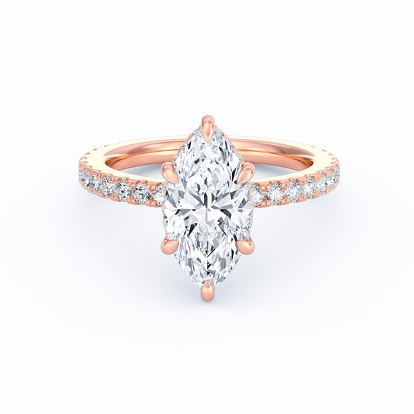 Avery | 3ct Marquise Cut Pavé Band Engagement Ring