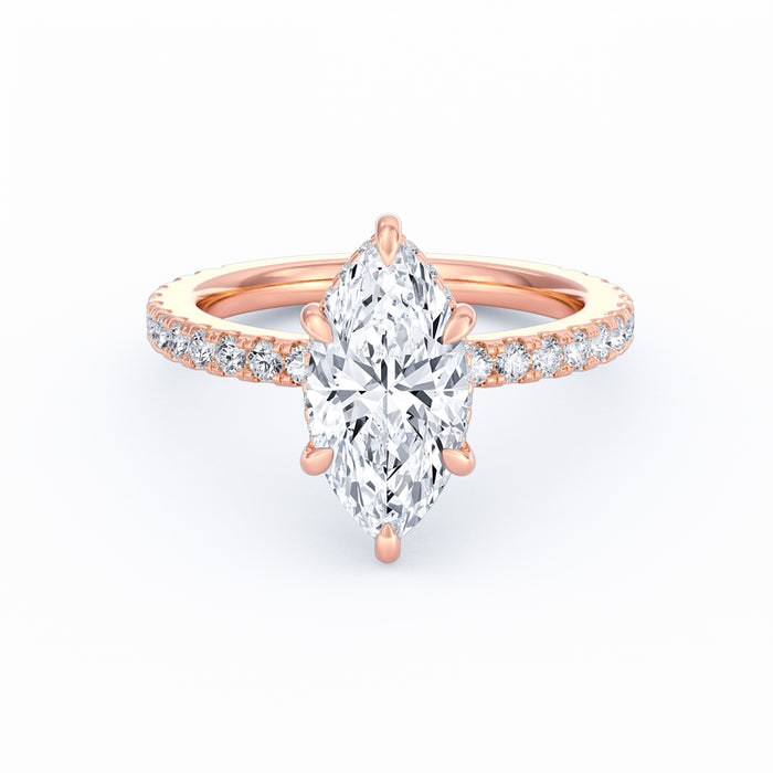 Avery | 3ct Marquise Cut Pavé Band Engagement Ring