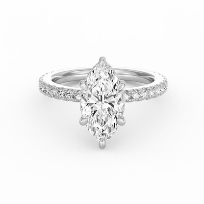 Avery | 3ct Marquise Cut Pavé Band Engagement Ring