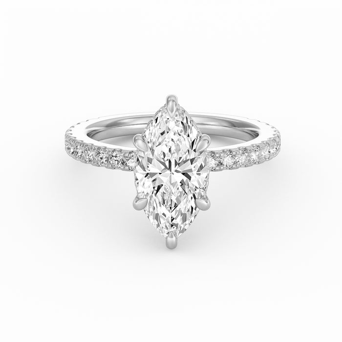Avery | 3ct Marquise Cut Pavé Band Engagement Ring