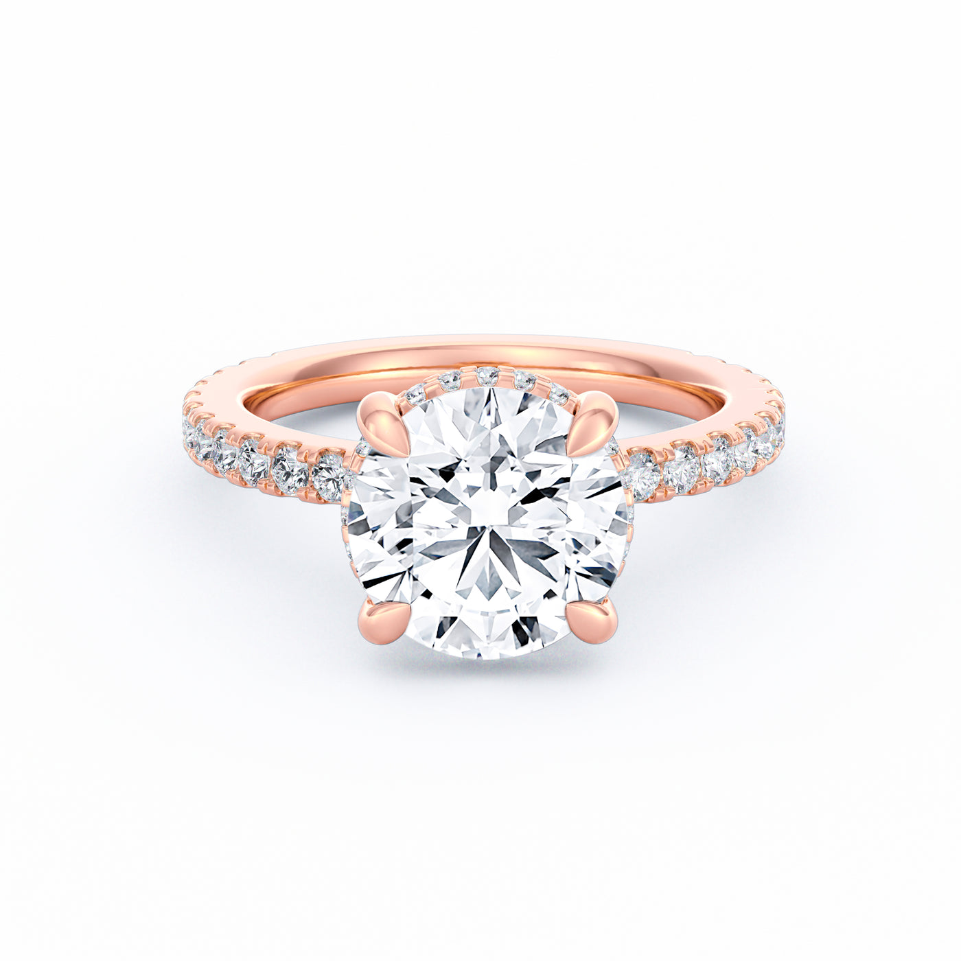 Avery | 3ct Round Cut Pavé Band Engagement Ring