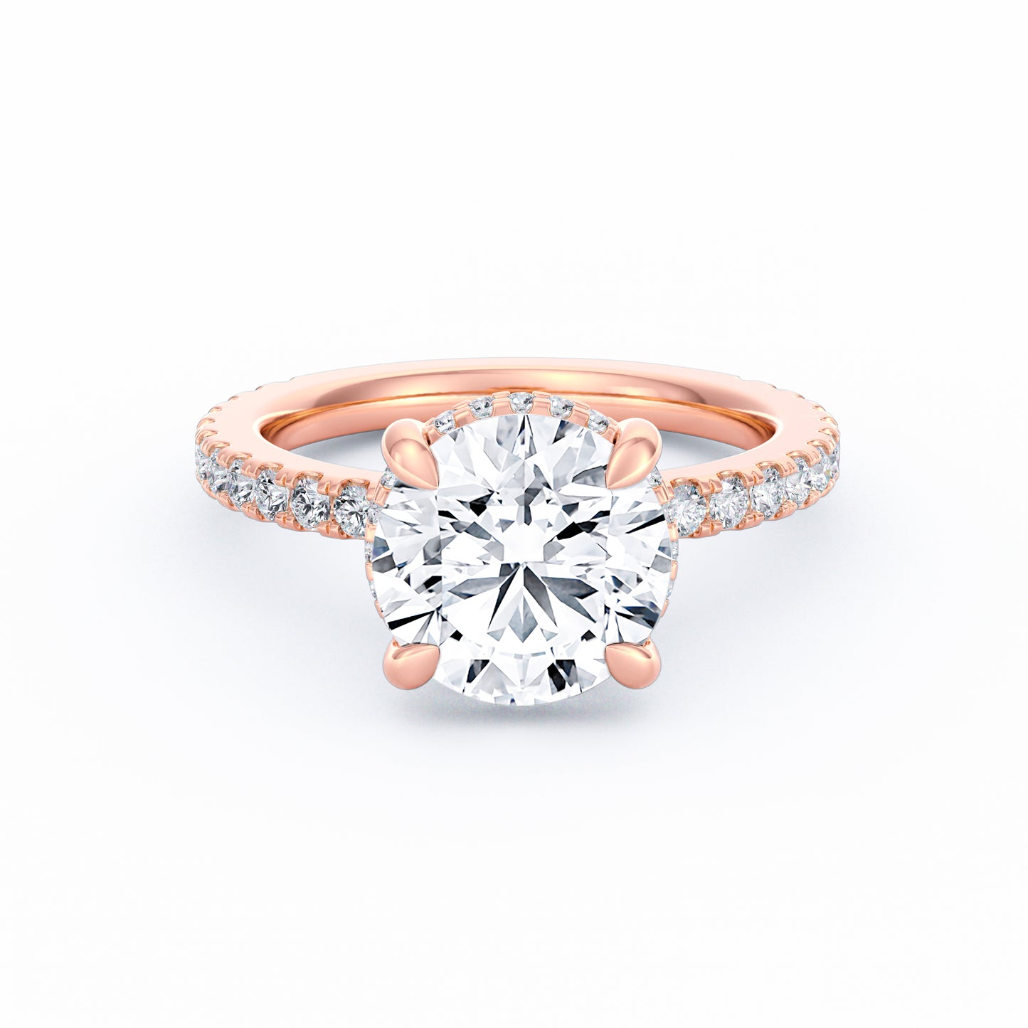 Avery | 3ct Round Cut Pavé Band Engagement Ring