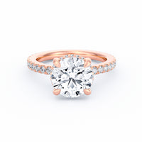 Avery | 3ct Round Cut Pavé Band Engagement Ring