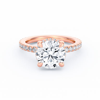 Avery | 3ct Round Cut Pavé Band Engagement Ring
