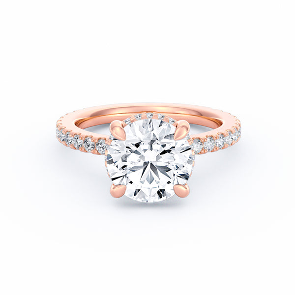 Avery | 3ct Round Cut Pavé Band Engagement Ring