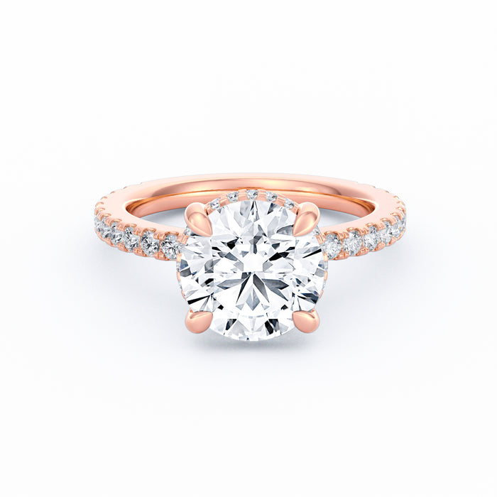 Avery | 3ct Round Cut Pavé Band Engagement Ring