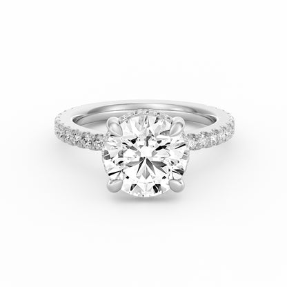 Avery | 3ct Round Cut Pavé Band Engagement Ring