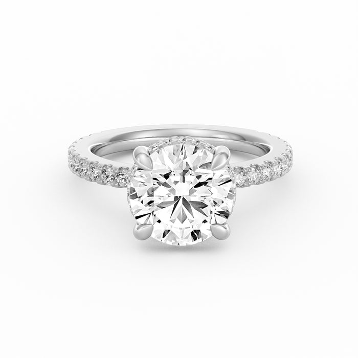 Avery | 3ct Round Cut Pavé Band Engagement Ring