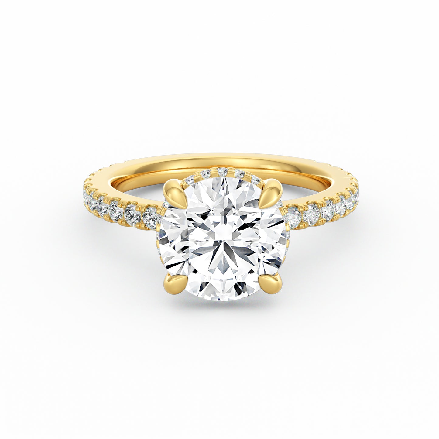 Avery | 3ct Round Cut Pavé Band Engagement Ring