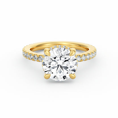 Avery | 3ct Round Cut Pavé Band Engagement Ring