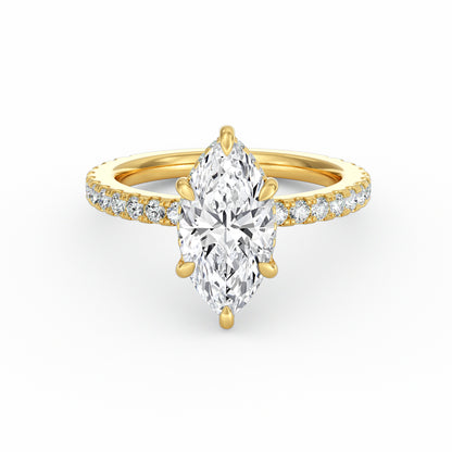 Avery | 3ct Marquise Cut Pavé Band Engagement Ring