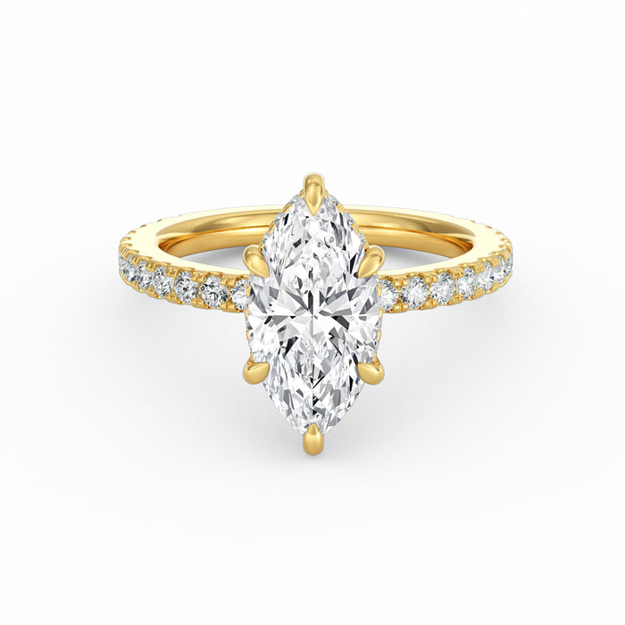 Avery | 3ct Marquise Cut Pavé Band Engagement Ring