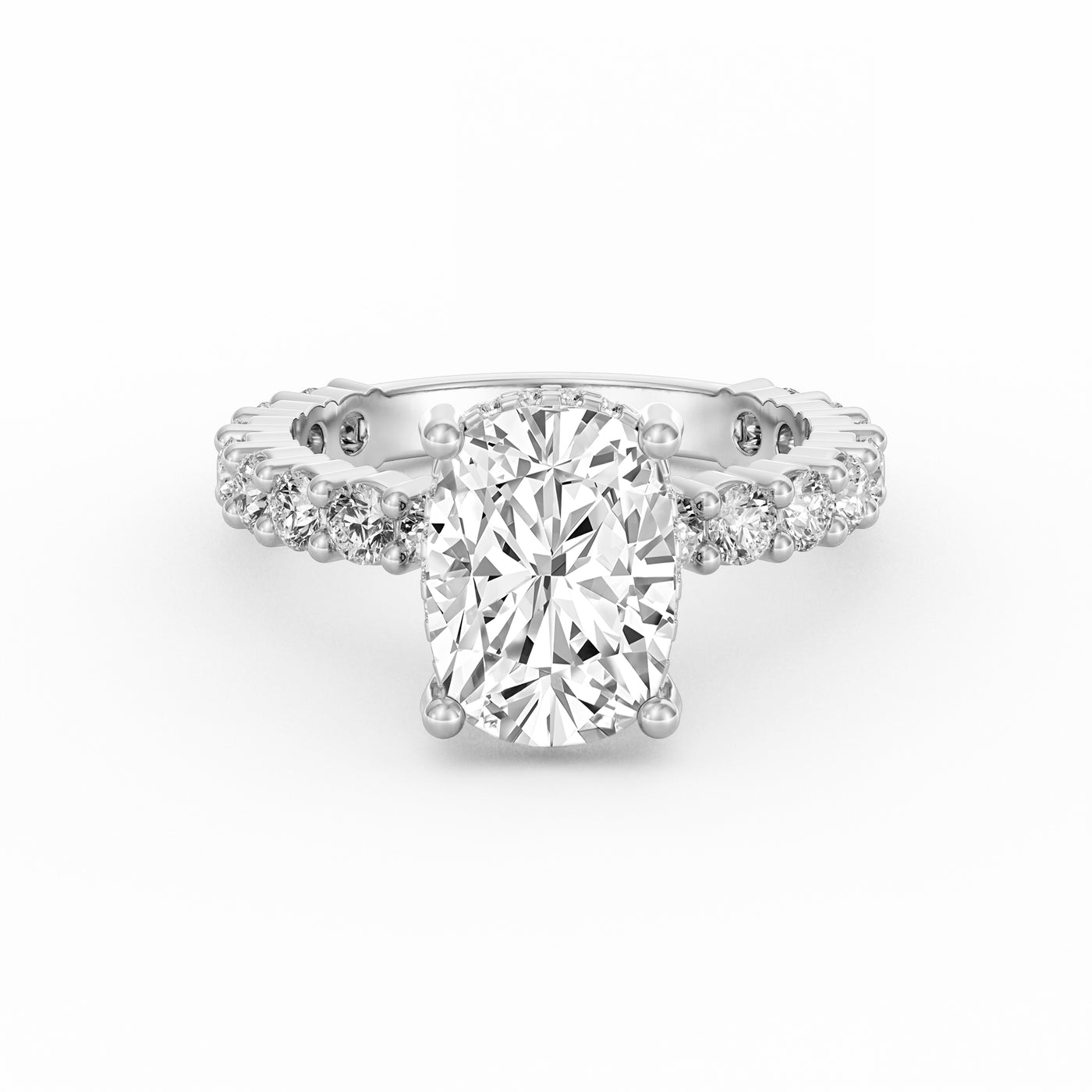 Olivia | 3ct Cushion Cut Basket Setting Engagement Ring