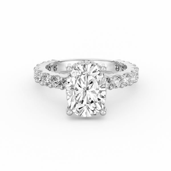 Olivia | 3ct Cushion Cut Basket Setting Engagement Ring