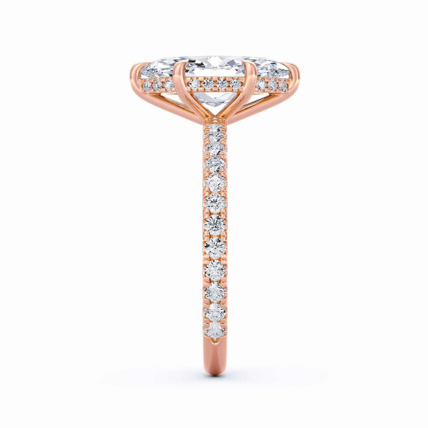 Avery | 3ct Marquise Cut Pavé Band Engagement Ring