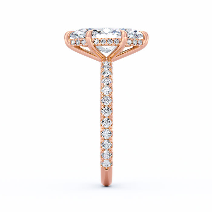 Avery | 3ct Marquise Cut Pavé Band Engagement Ring