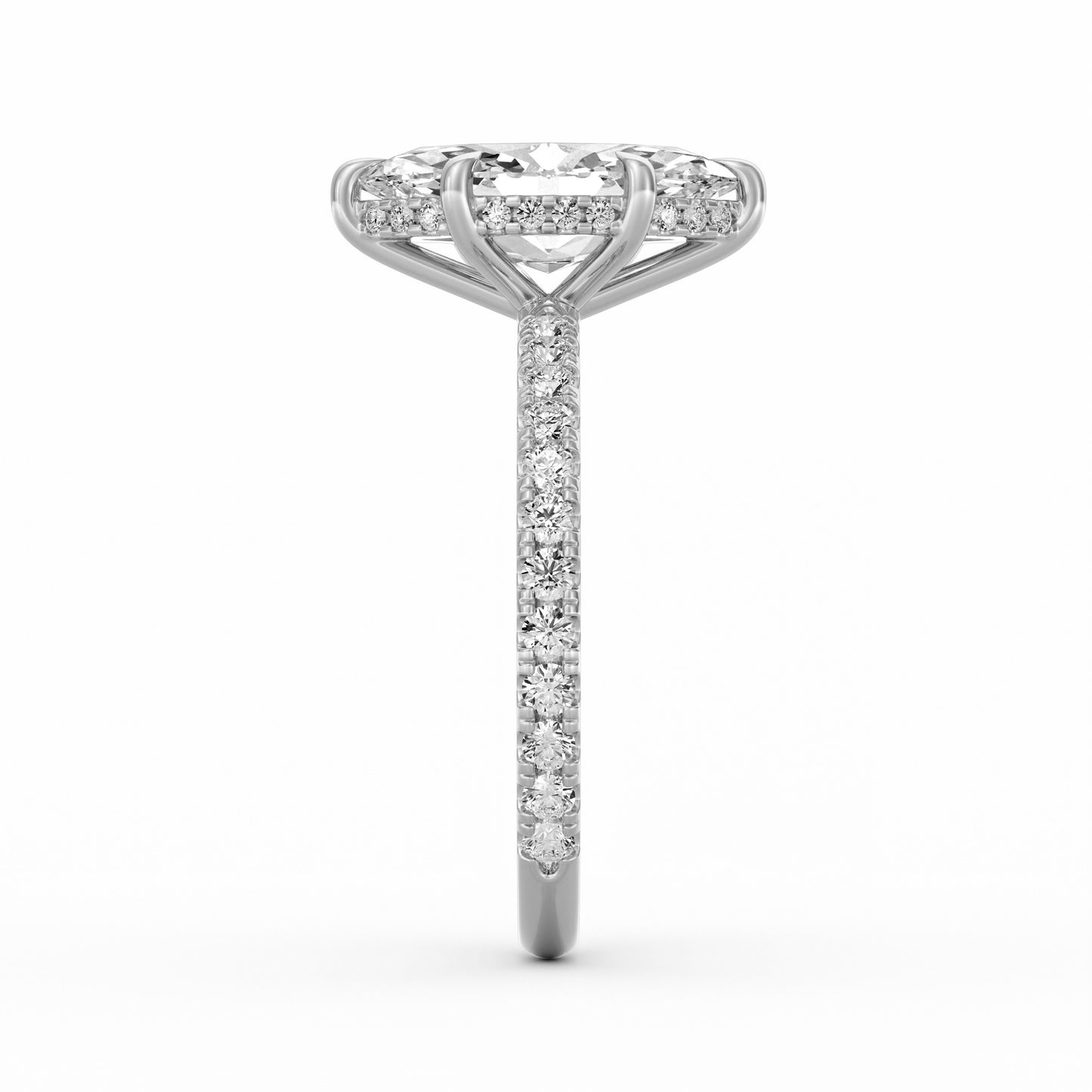 Avery | 3ct Marquise Cut Pavé Band Engagement Ring