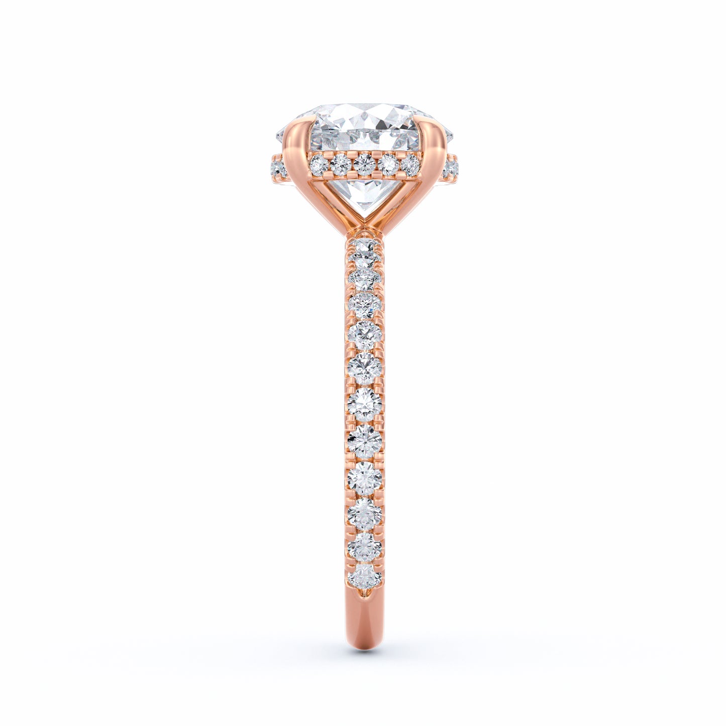 Avery | 3ct Round Cut Pavé Band Engagement Ring