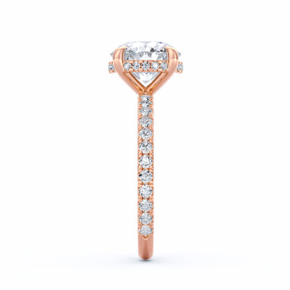 Avery | 3ct Round Cut Pavé Band Engagement Ring