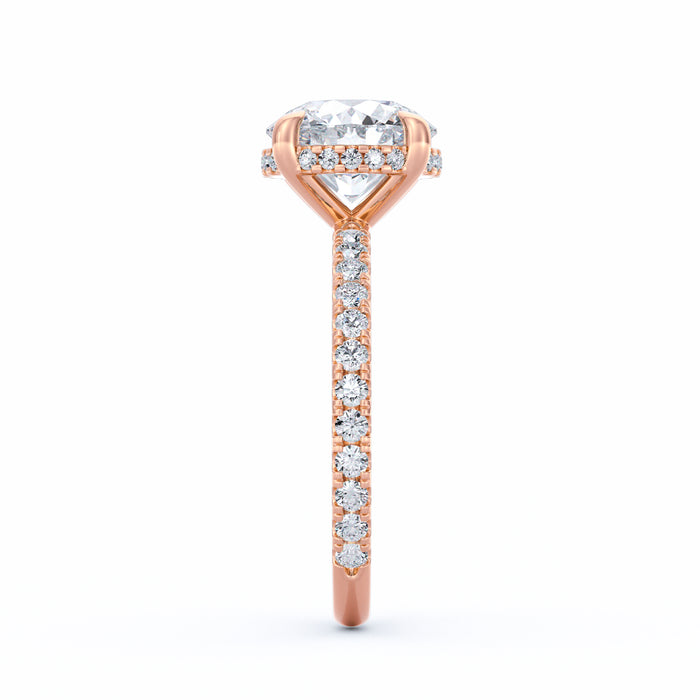 Avery | 3ct Round Cut Pavé Band Engagement Ring