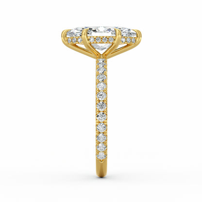 Avery | 3ct Marquise Cut Pavé Band Engagement Ring