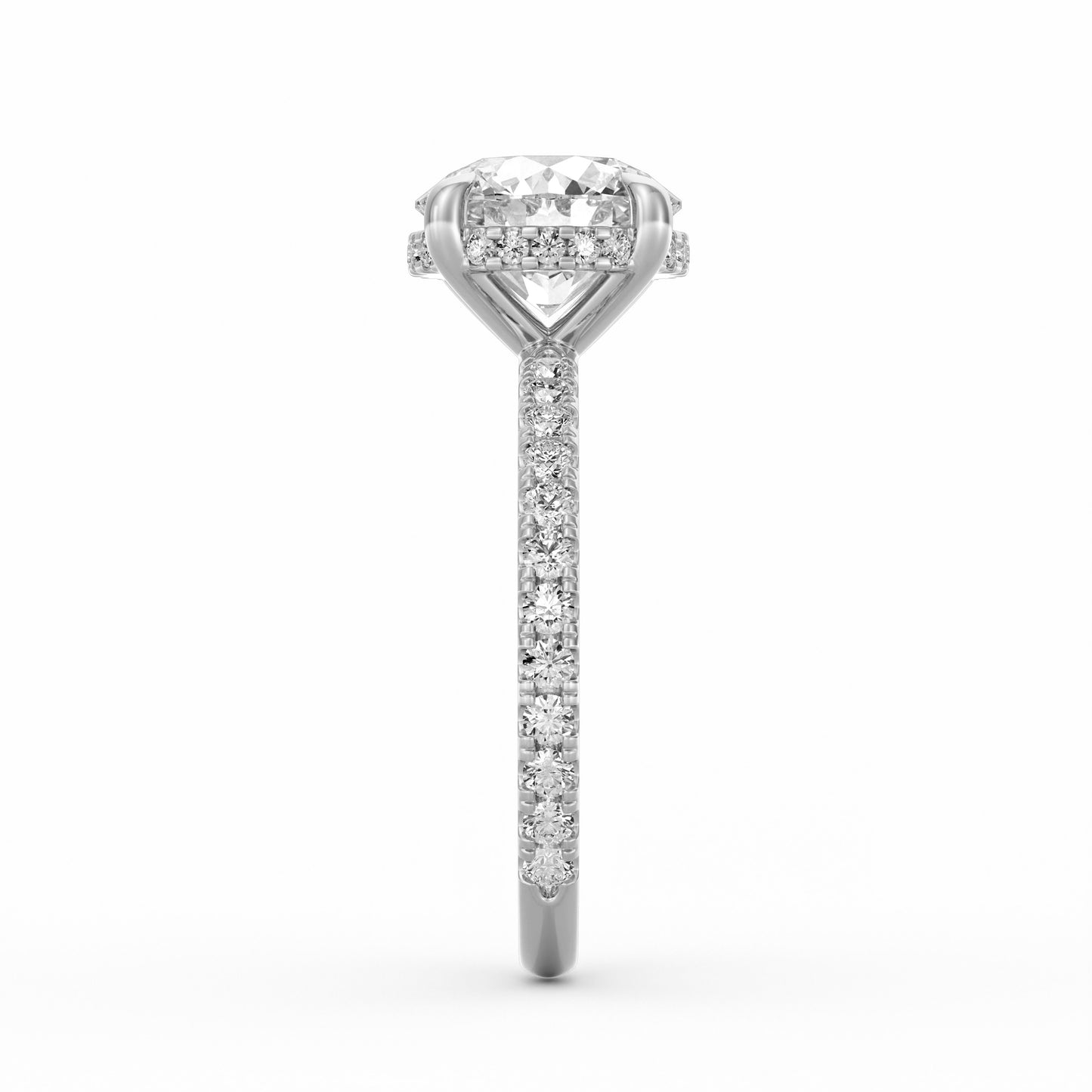 Avery | 3ct Round Cut Pavé Band Engagement Ring