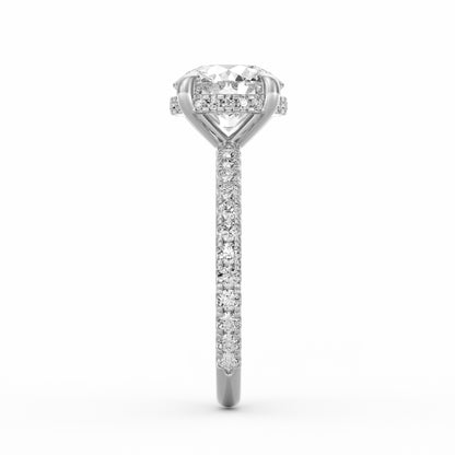 Avery | 3ct Round Cut Pavé Band Engagement Ring