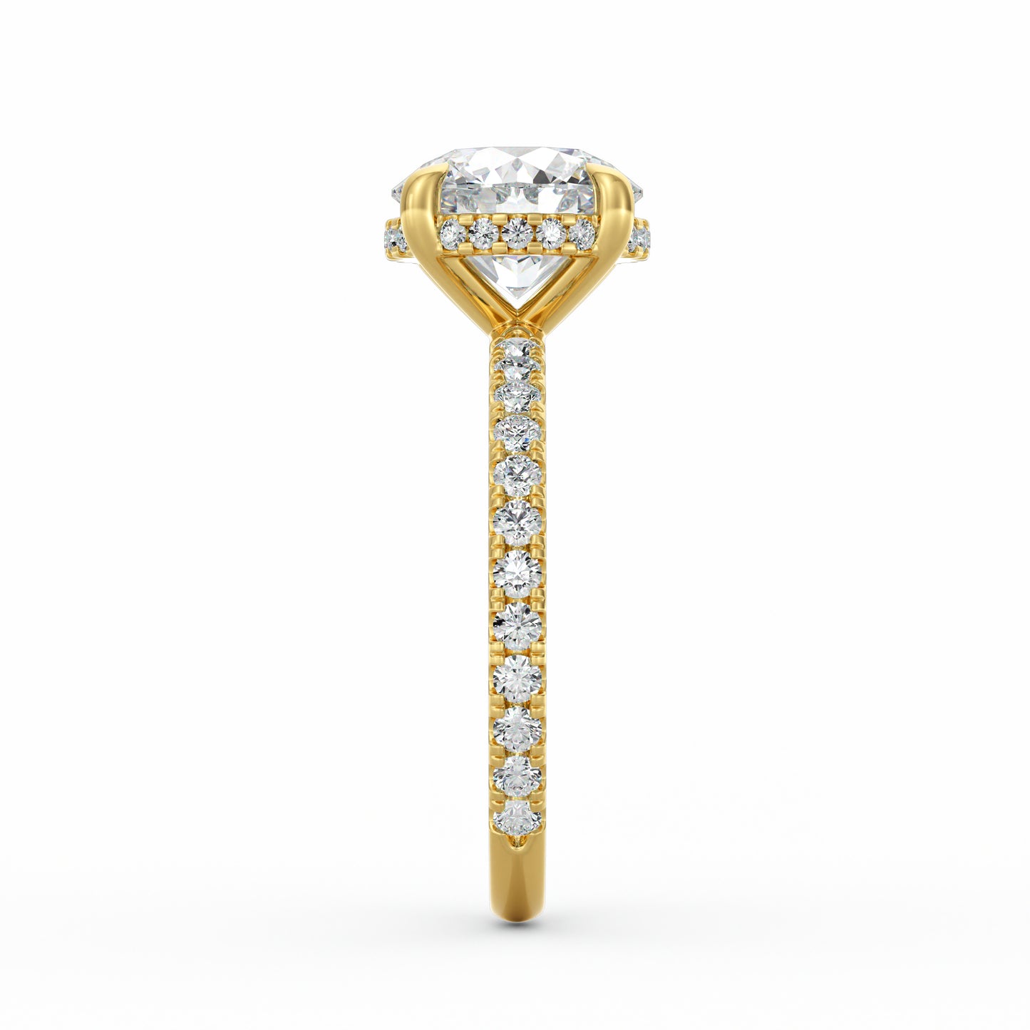 Avery | 3ct Round Cut Pavé Band Engagement Ring
