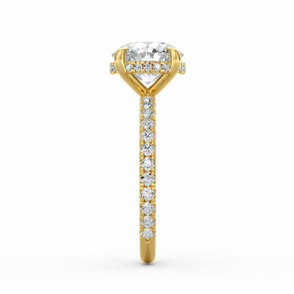 Avery | 3ct Round Cut Pavé Band Engagement Ring