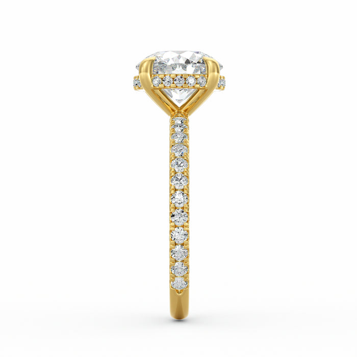 Avery | 3ct Round Cut Pavé Band Engagement Ring