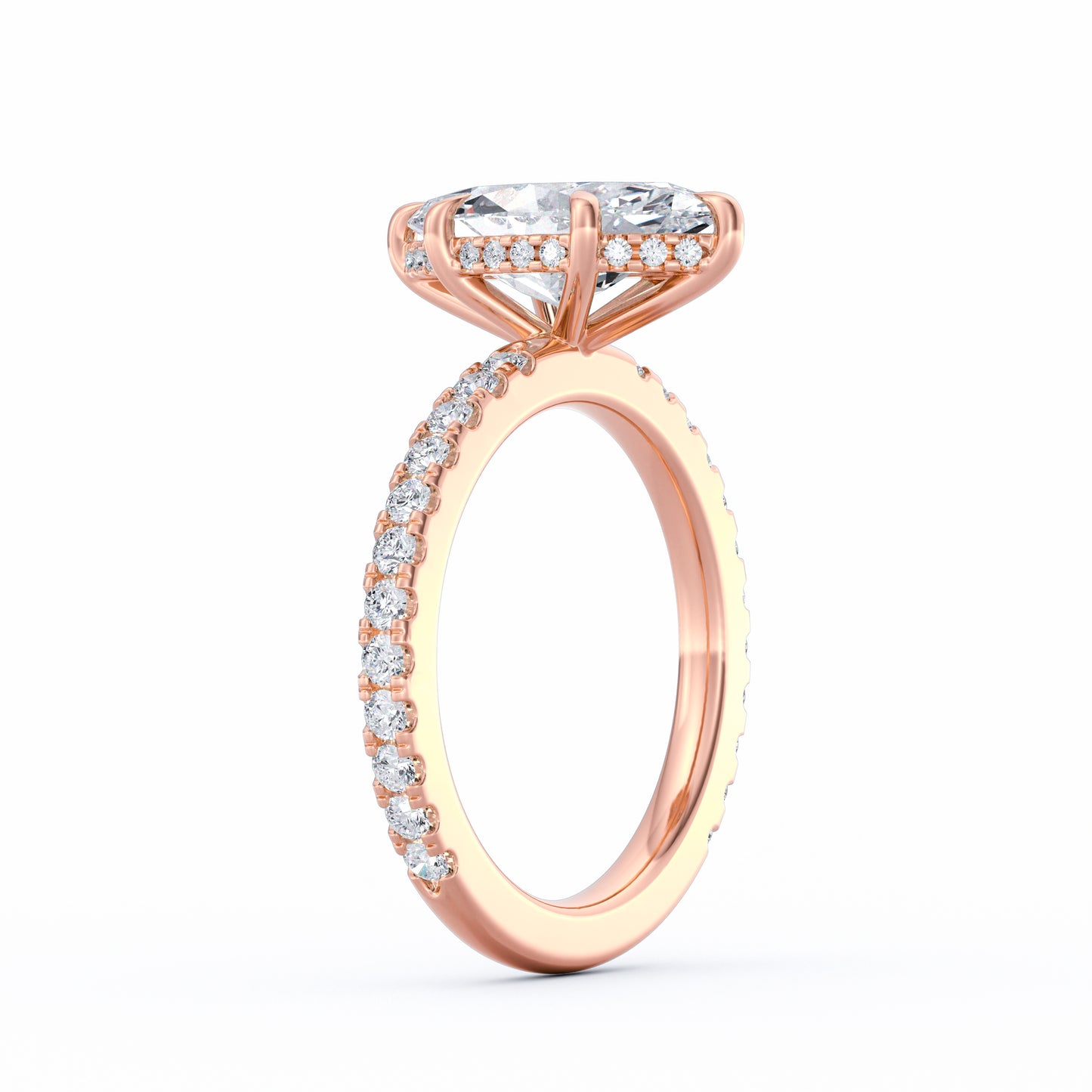 Avery | 3ct Marquise Cut Pavé Band Engagement Ring