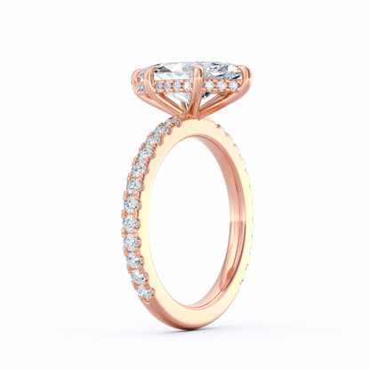 Avery | 3ct Marquise Cut Pavé Band Engagement Ring