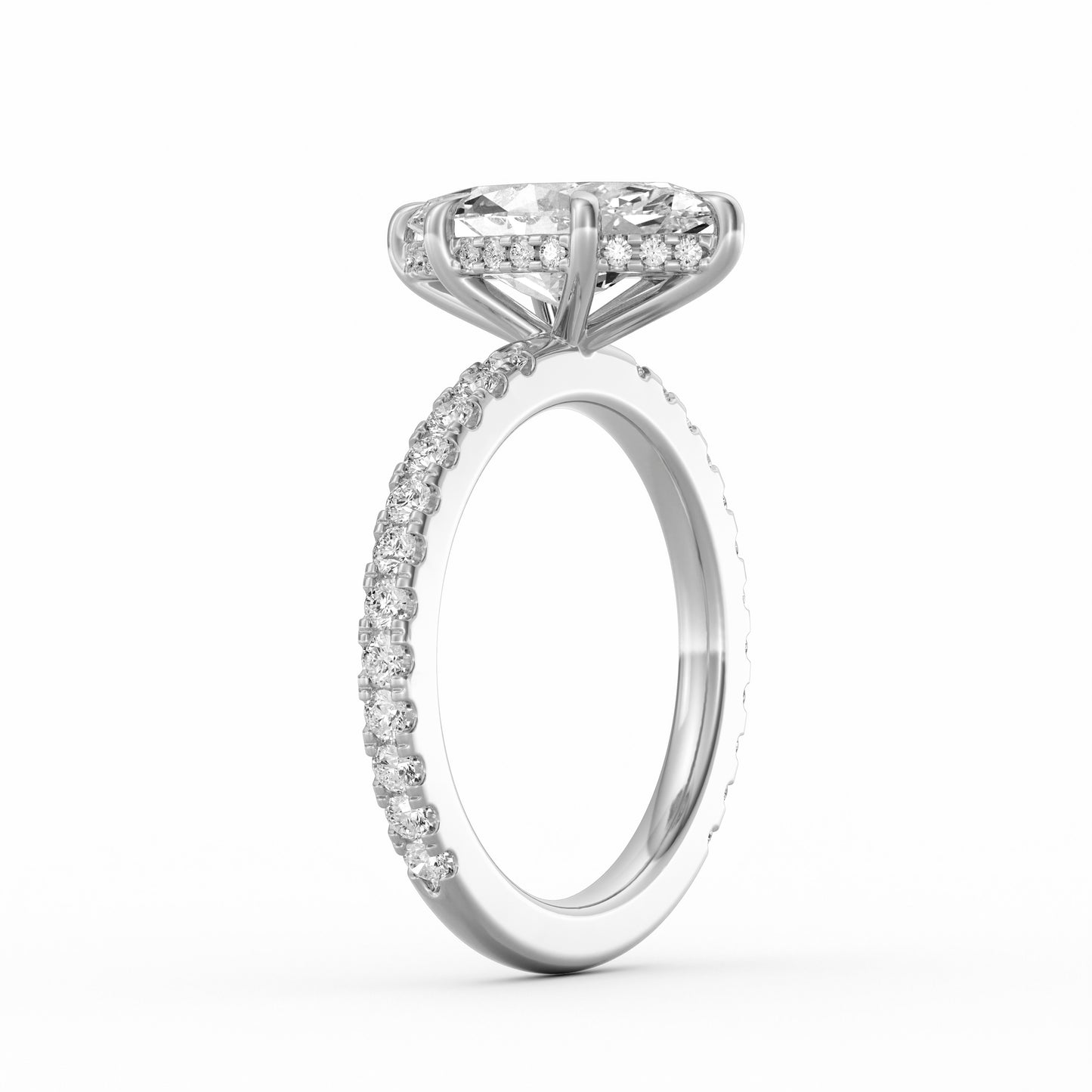 Avery | 3ct Marquise Cut Pavé Band Engagement Ring