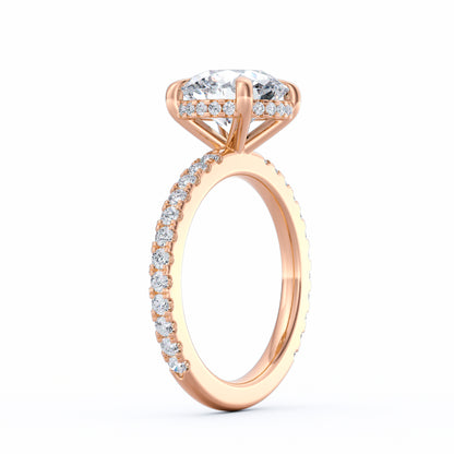 Avery | 3ct Round Cut Pavé Band Engagement Ring