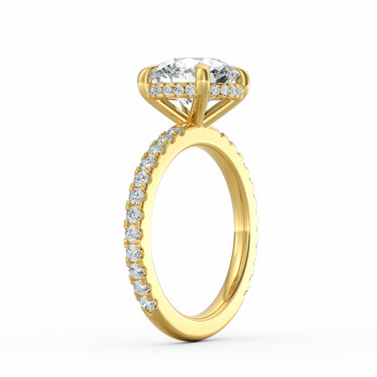 Avery | 3ct Round Cut Pavé Band Engagement Ring