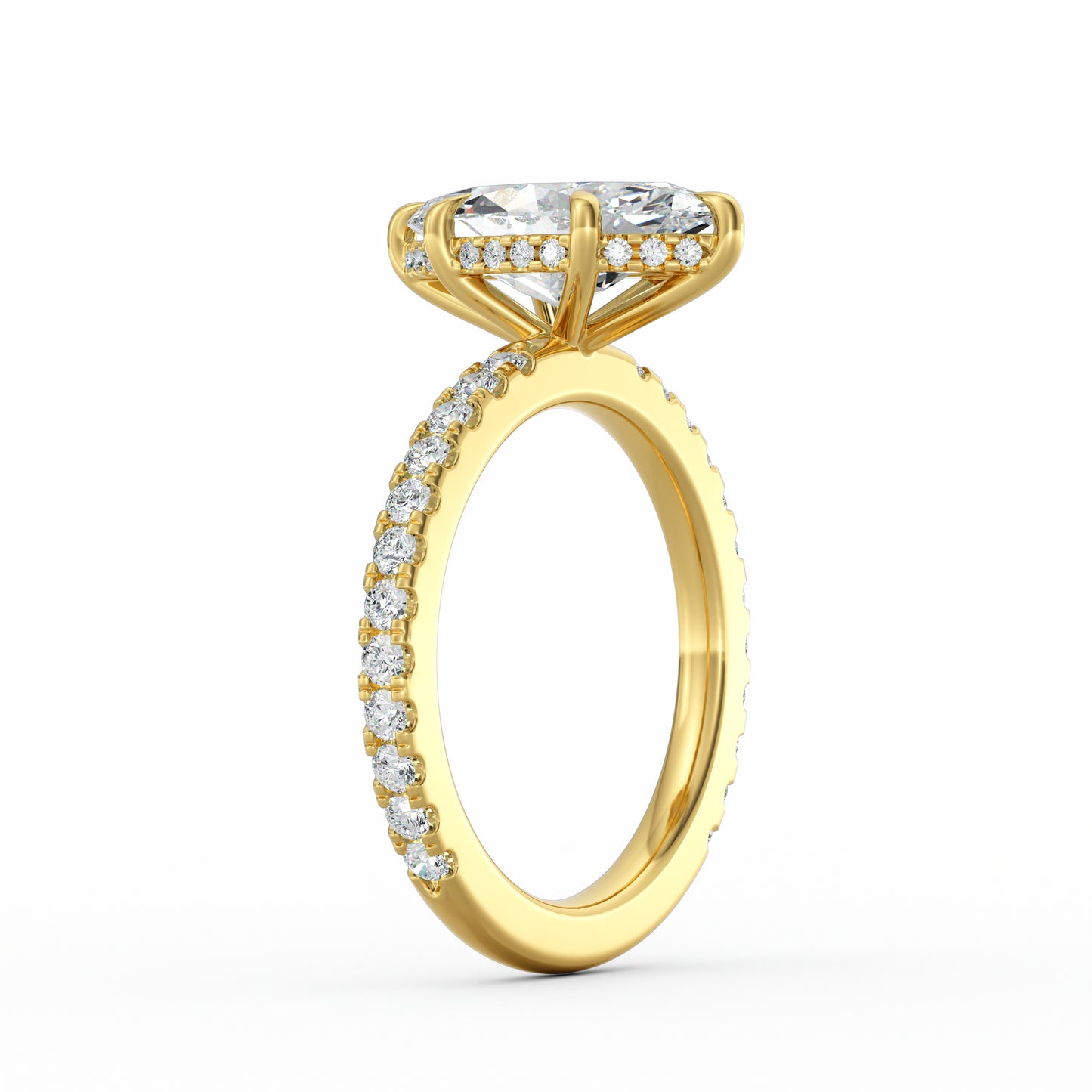 Avery | 3ct Marquise Cut Pavé Band Engagement Ring