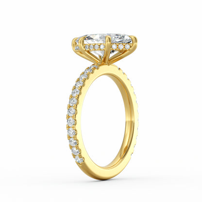 Avery | 3ct Marquise Cut Pavé Band Engagement Ring