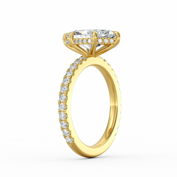 Avery | 3ct Marquise Cut Pavé Band Engagement Ring alternate