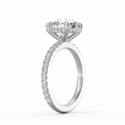 Avery | 3ct Round Cut Pavé Band Engagement Ring